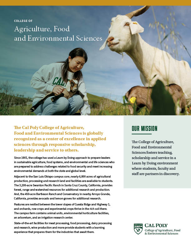 Departments & Majors College of Agriculture, Food and Environmental